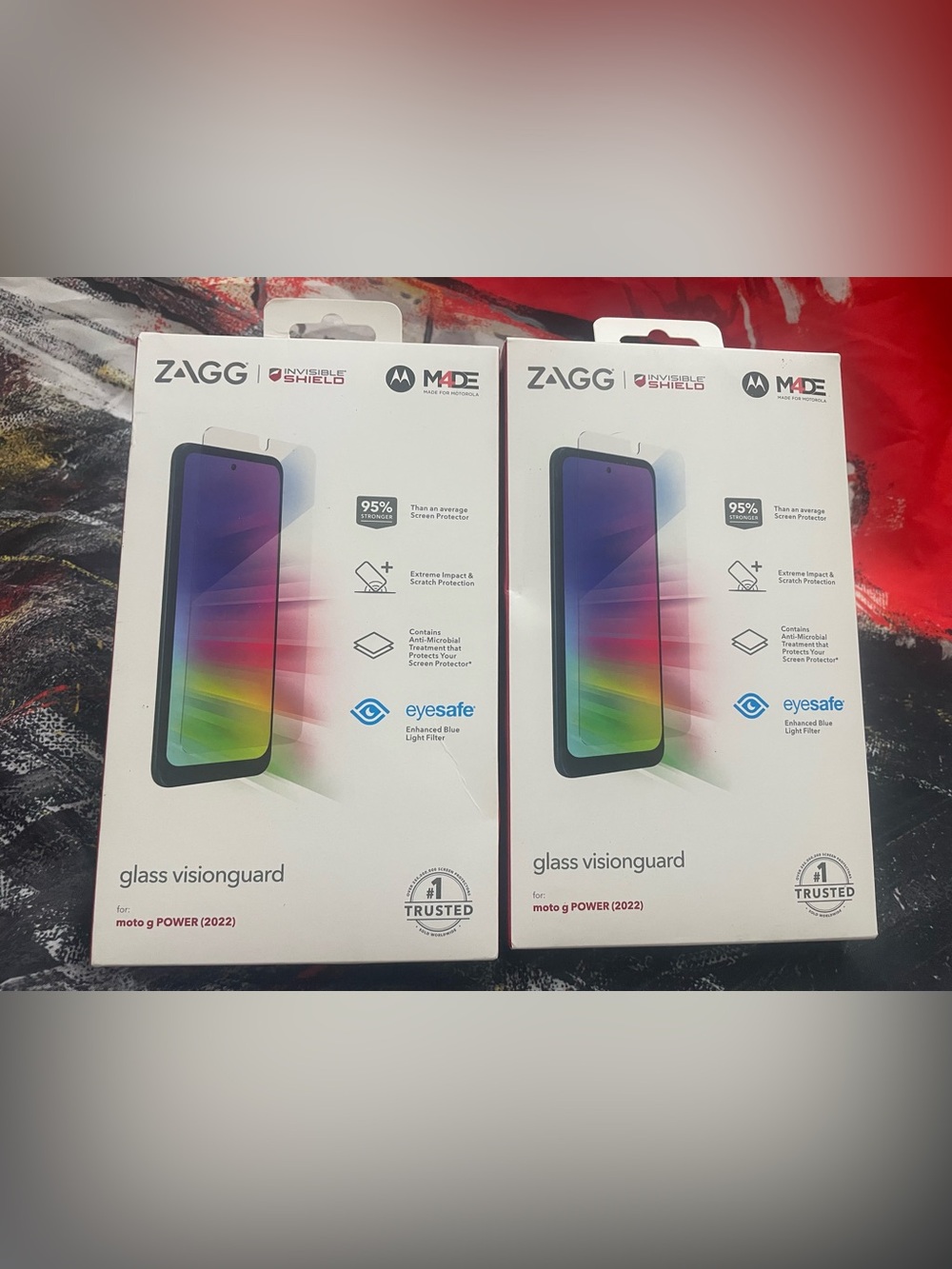Lot of 2 ZAGG Glass VisionGuard for moto g Power (2022) Cell Phones NEW Motorola